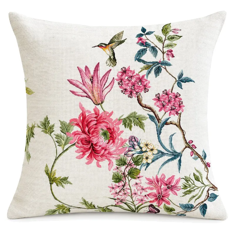 Blue&Pink Flower Cushion