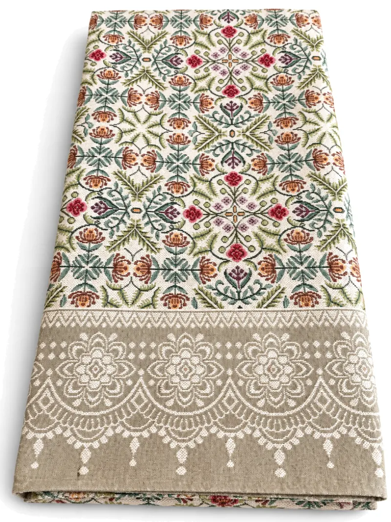RUNNER 1334 SQUARE ARABESQUE FLORAL 100*100