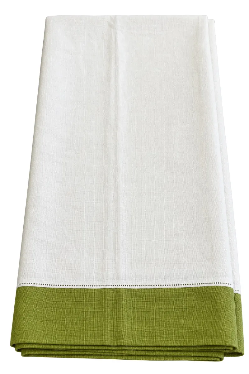 LINEN WHITE AND GREEN 145*220