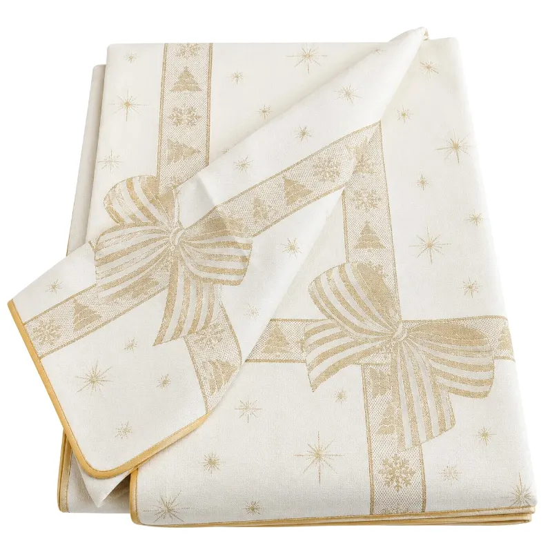 CHRISTMAS GOLD TABLECLOTH 135*180