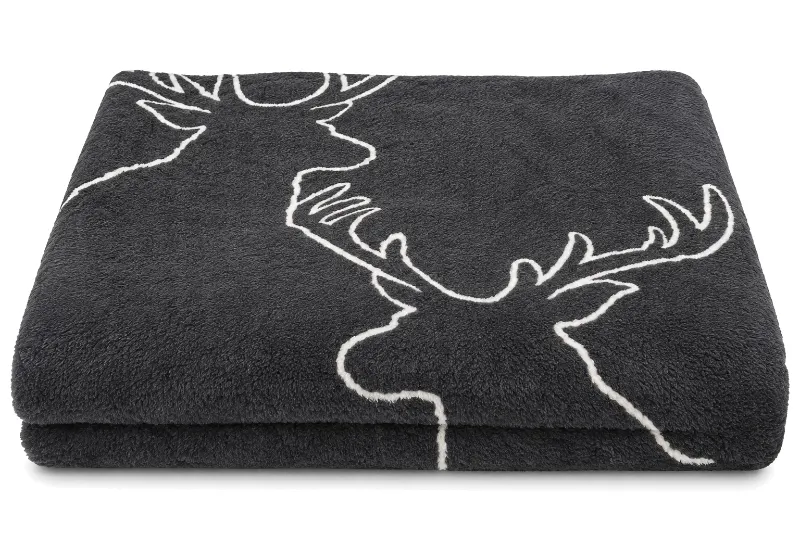 Savona Velours Throw Stag Heads Linear