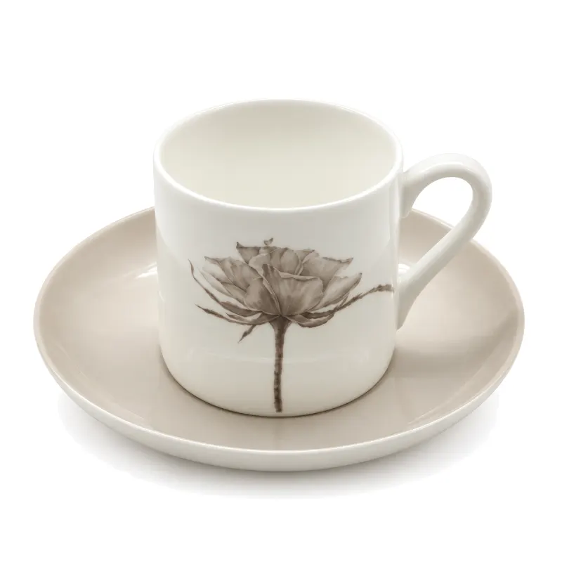 Ivory Rose Cup And Saucer