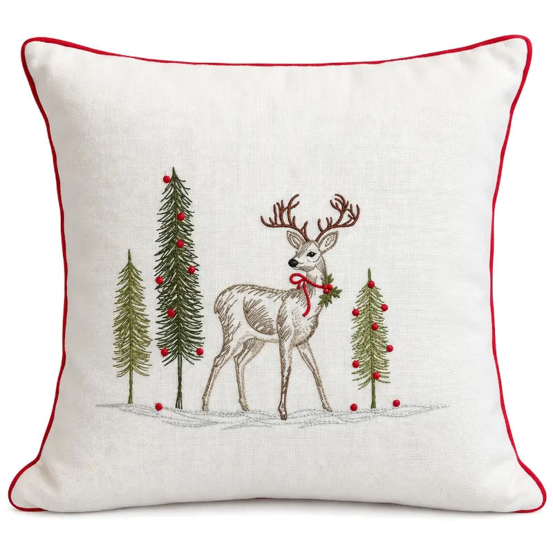 CHRISTMAS VELVET CUSHION DEER 45*45
