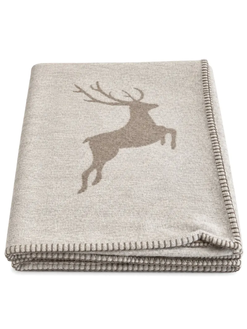 Silhouette Cotton Throw Stag