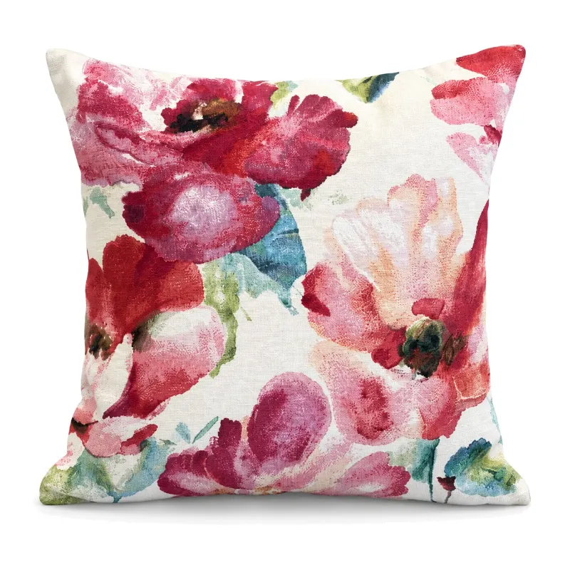 Floral Fuschia Red Cushion