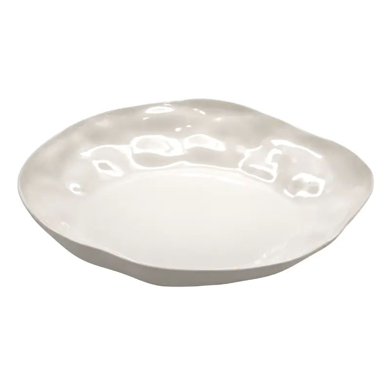 Glossy Warm Ivory Oval Dish