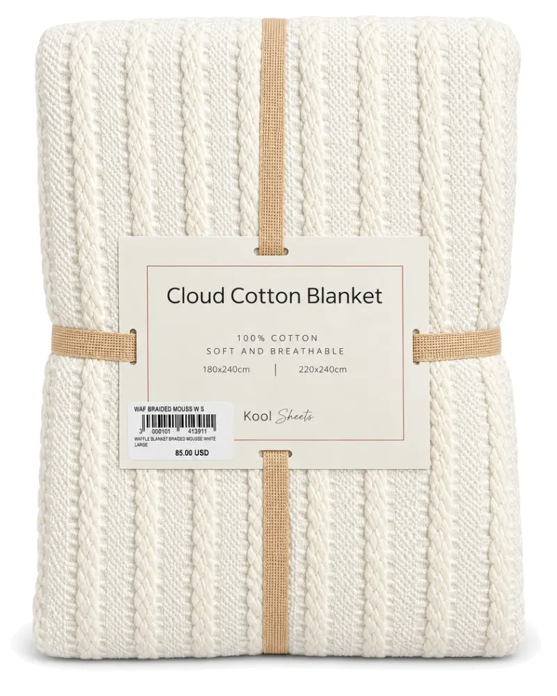 White Braided Muslin Bedspread