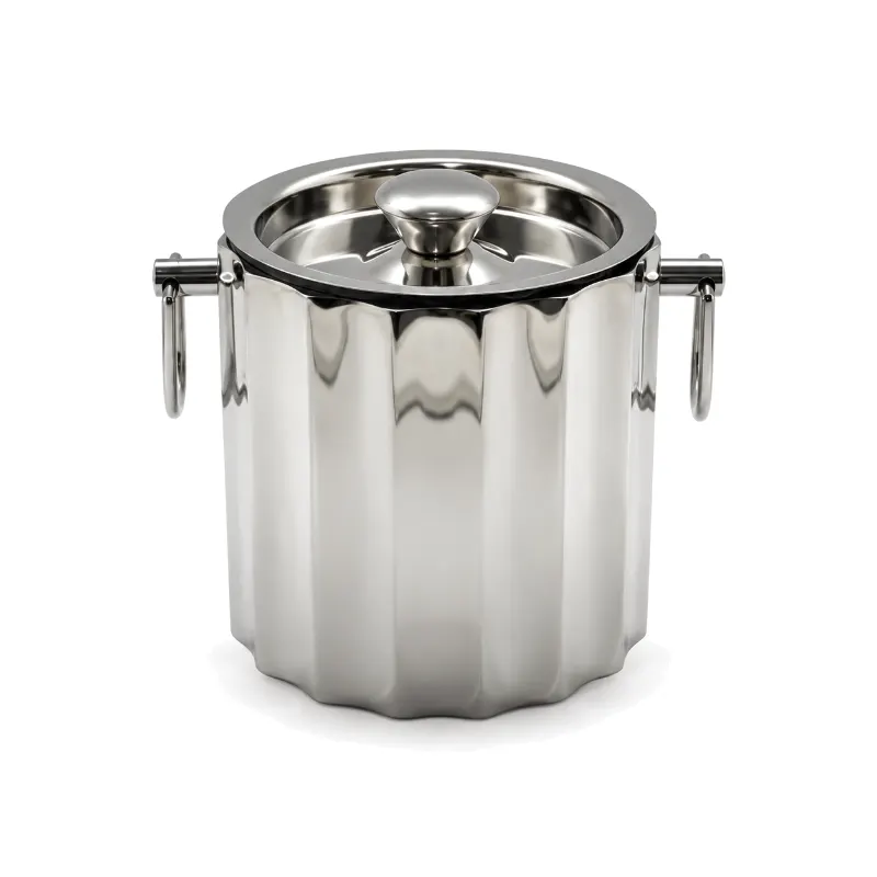 Polished Silver Lidded Ice Bucket
