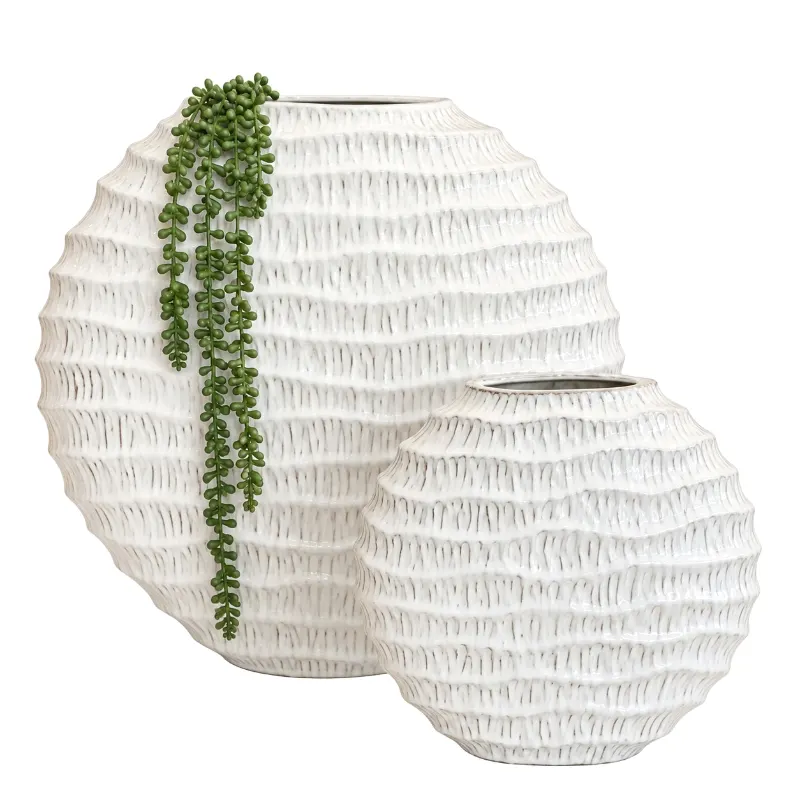 Lima White Vase Oval
