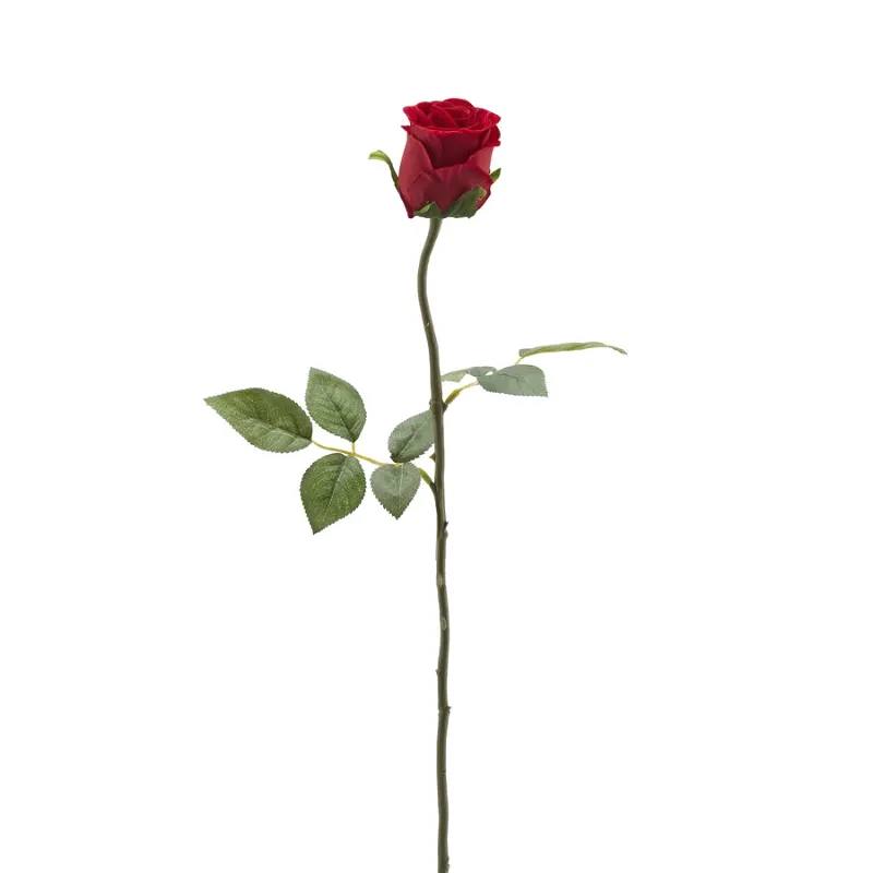 ROSA VELVET RAMO CON FOGLIE