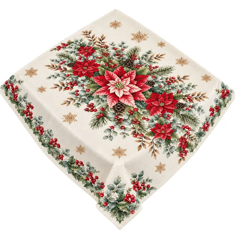 CHRISTMAS POINSETIA FLOWR RUNNER GOBLIN 100*100