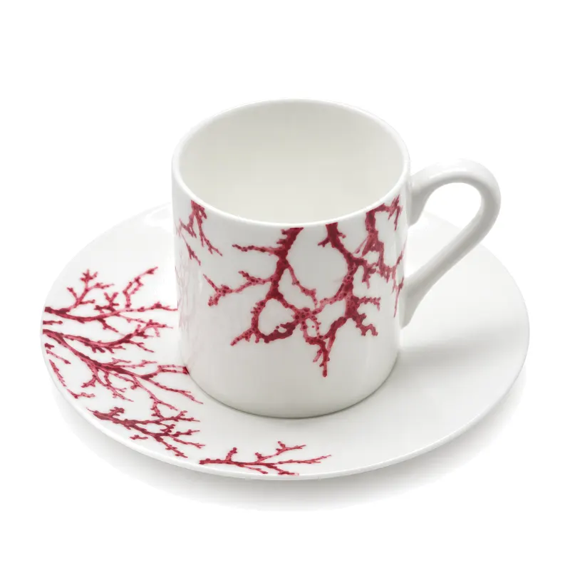 Decorated White Cup And Saucer thumbnail 2
