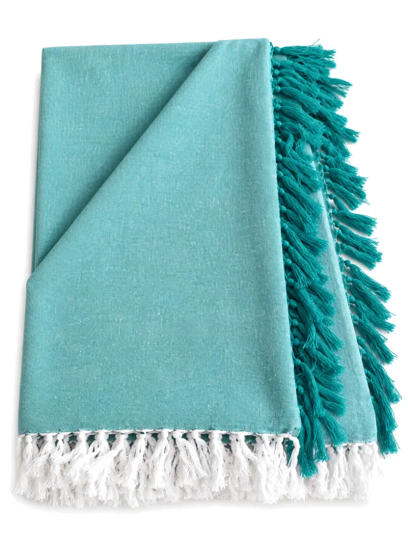 TABLE CLOTH TEXTILE CHAMBRAY GREEN