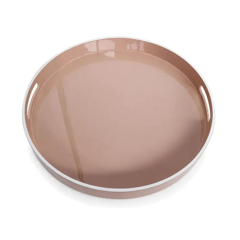 Peach Round Glossy Tray