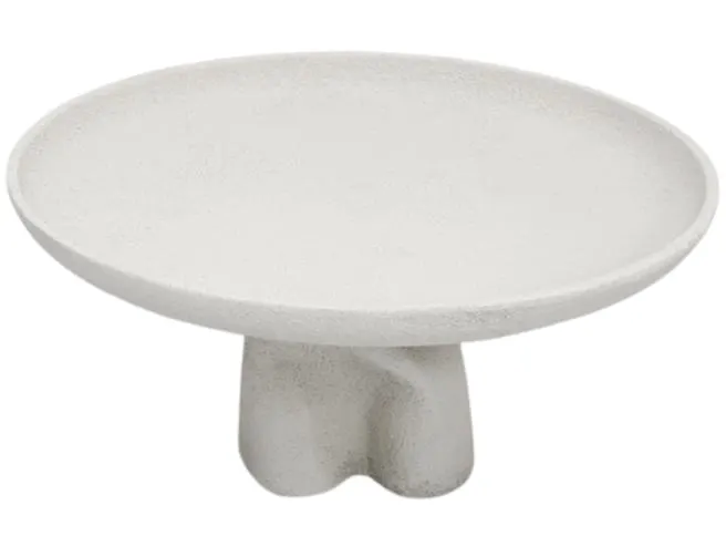 Textured Metal Round Cake Stand on Base
