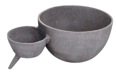 Textured Metal 2-Section Bowl