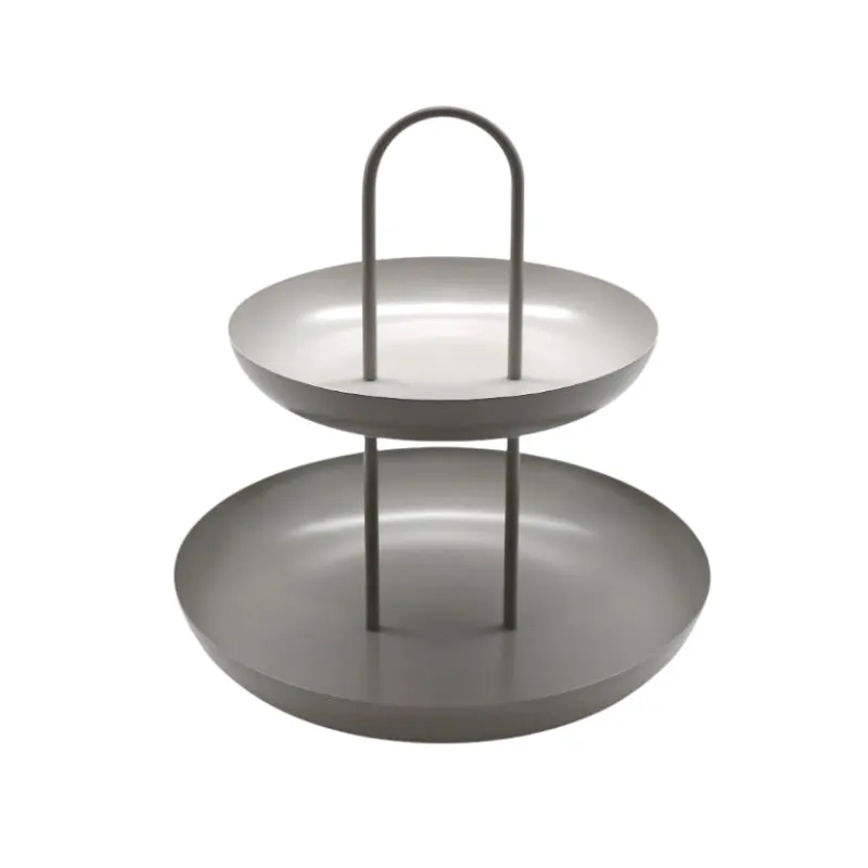 Two-Tier Metal Stand with Handle