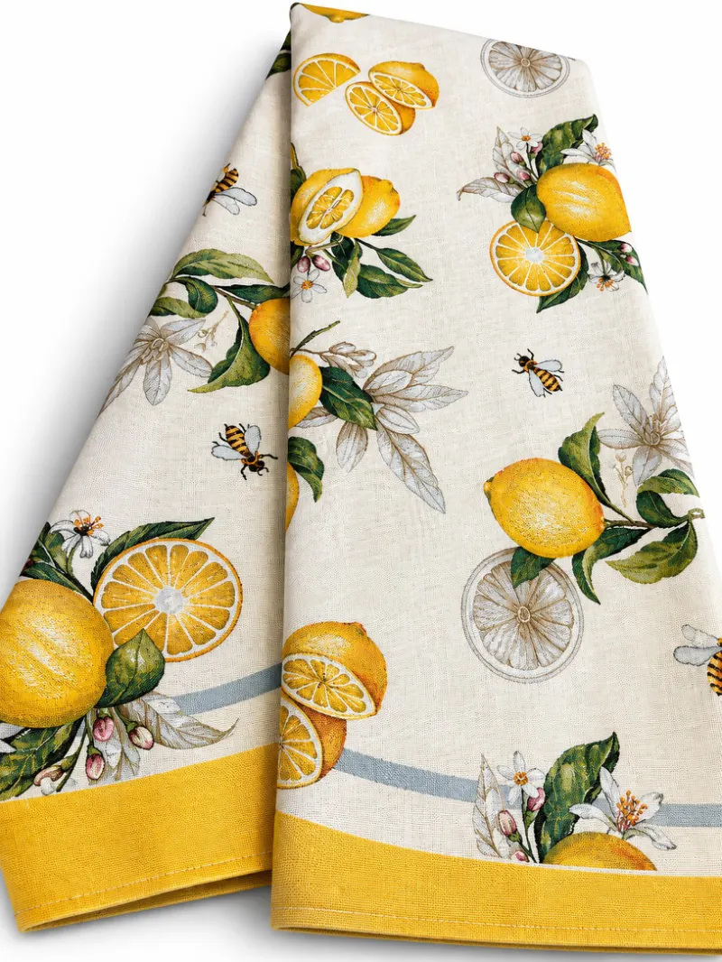 ROUND LIMA LEMON ROUND TABLECLOTH D160