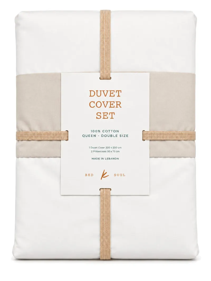 Beige & White Duvet Cover Set