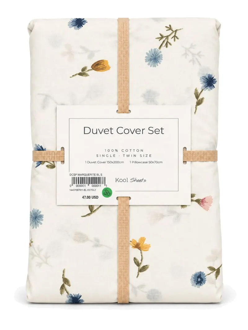 Blue Marguerite Duvet Cover Set