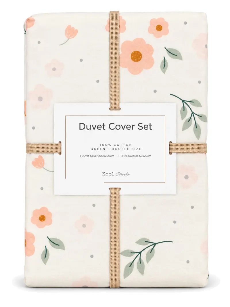 Peach Rose Duvet Cover Set