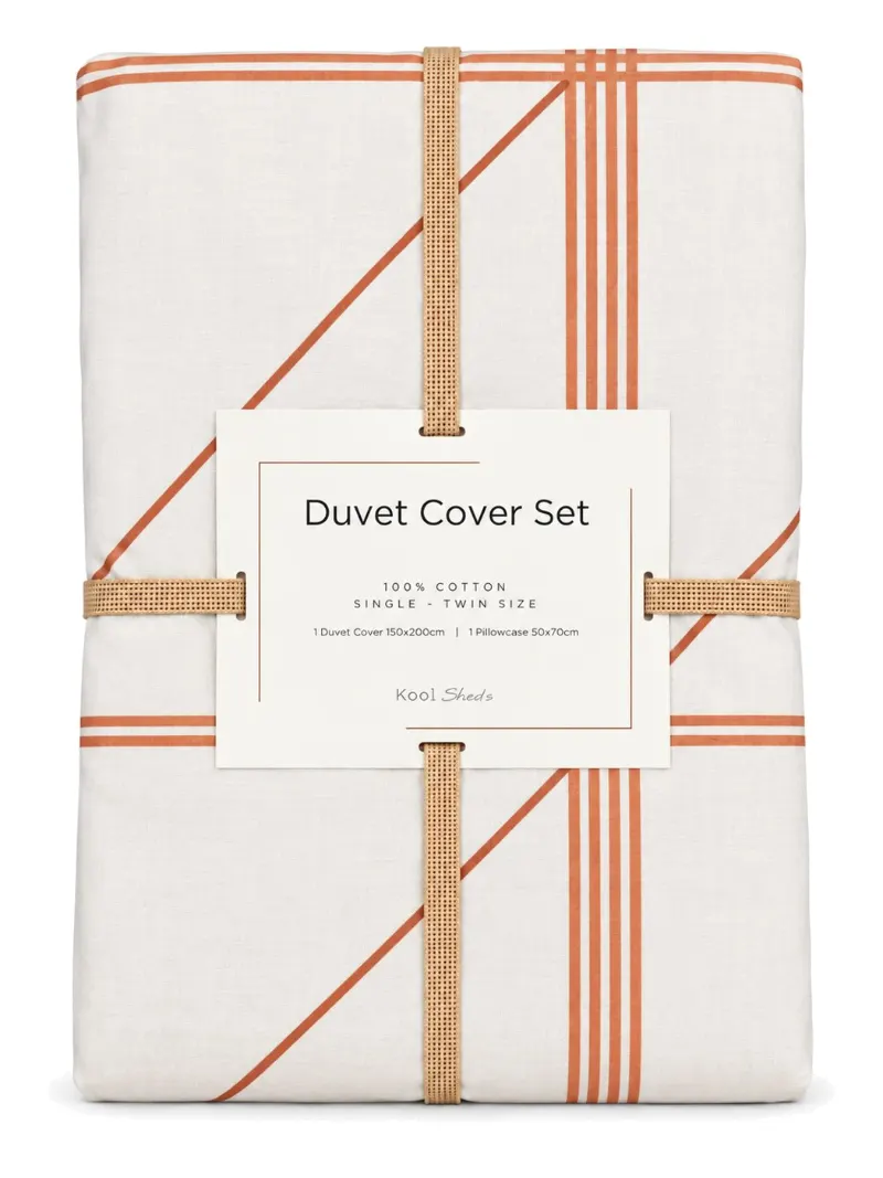 Brick Geo Reversible Duvet Cover Set