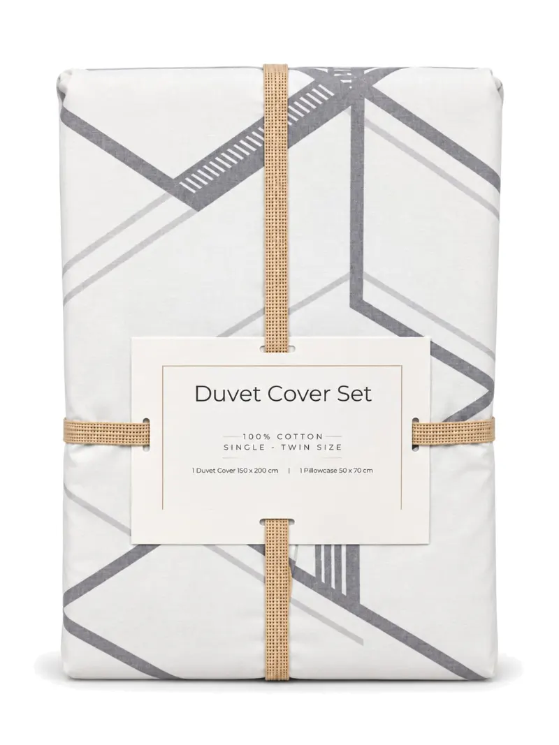 Grey Geo Reversible Duvet Cover Set