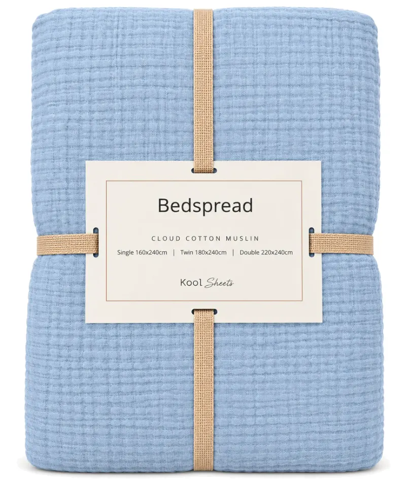 Waffle Muslin Bedspread
