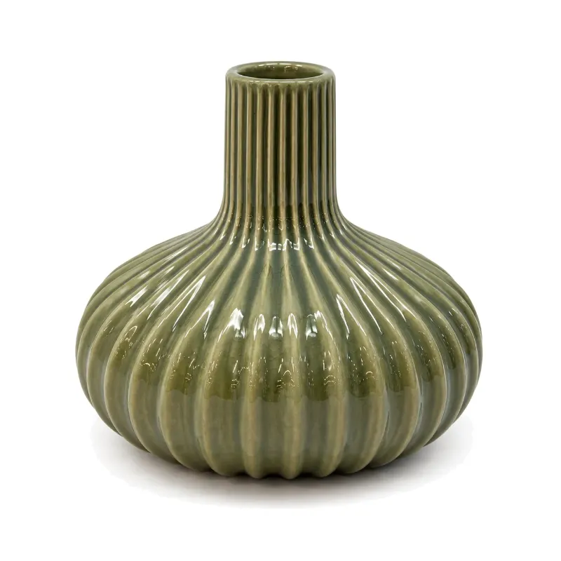 Gia Stripe Neck Vase