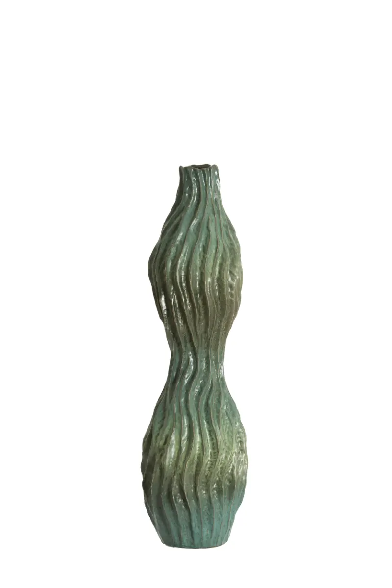 Vania Petrol Ceramic Vase thumbnail 2