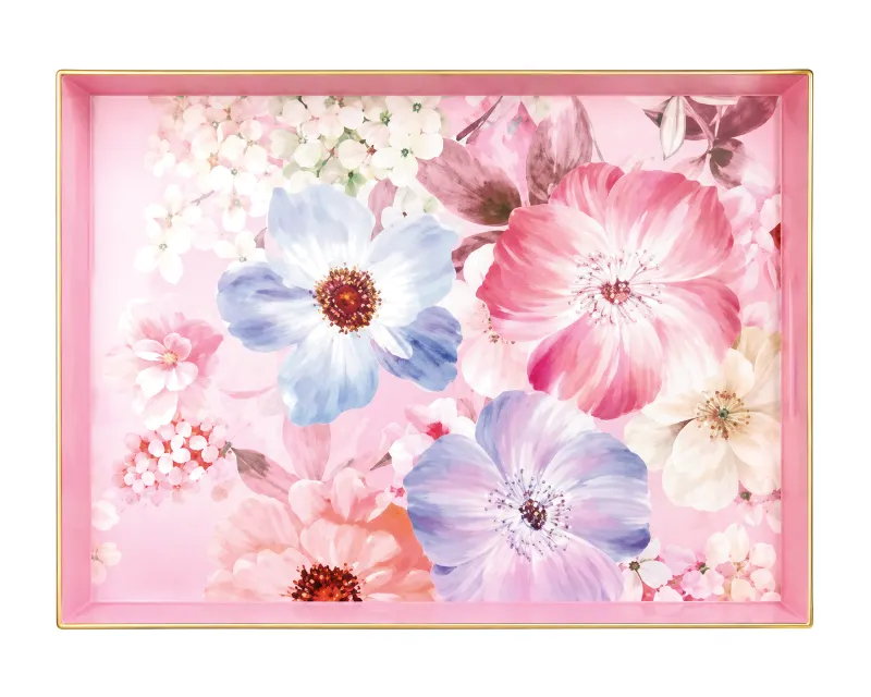 Party Time Colour Mix Flowers Rectangular Tray