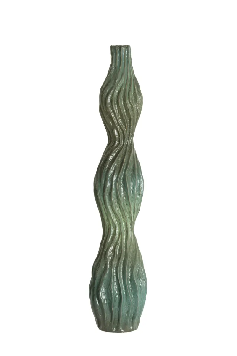 Vania Petrol Ceramic Vase thumbnail 2