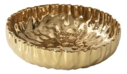 Extra Large Shallow Bowl Gold